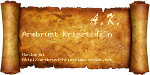 Armbrust Krisztián névjegykártya